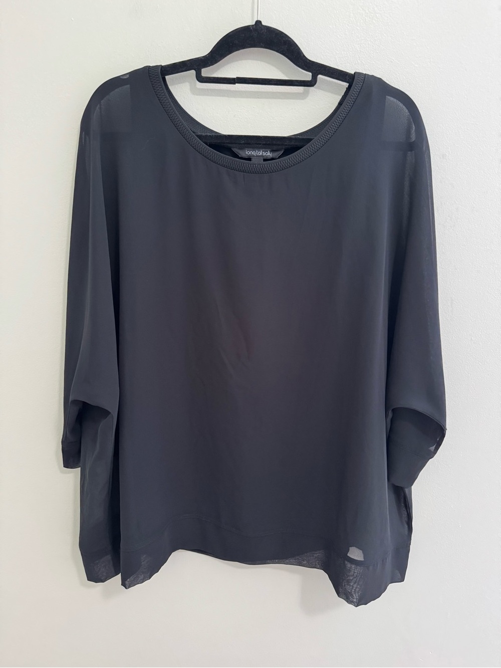 Long Tall Sally Mesh Overlay Blouse